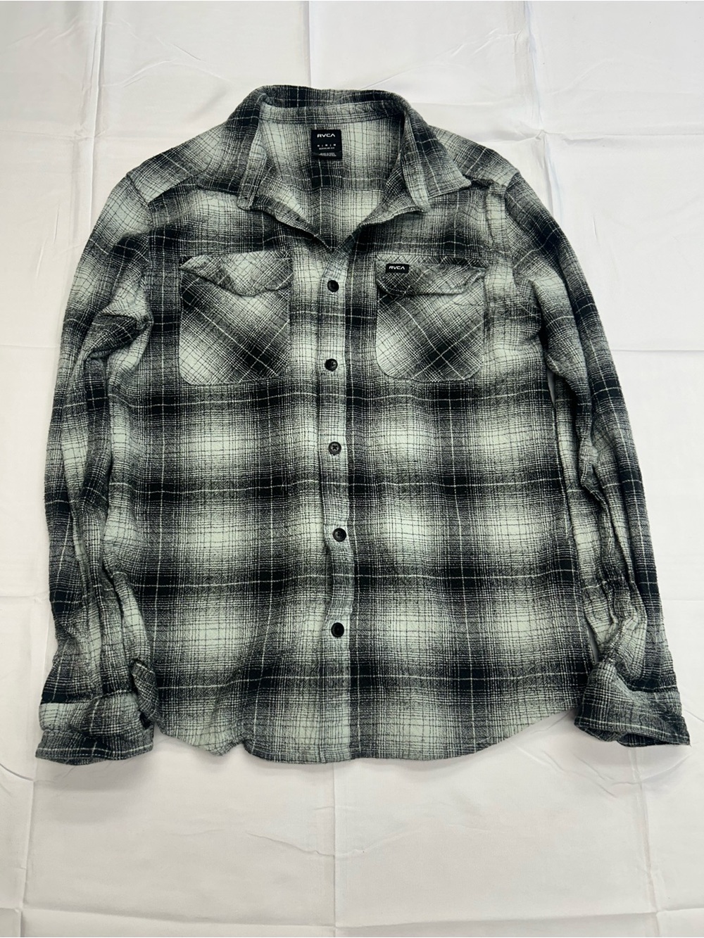 RVCA Black & White Plaid Lightweight Shirt Jacket M
